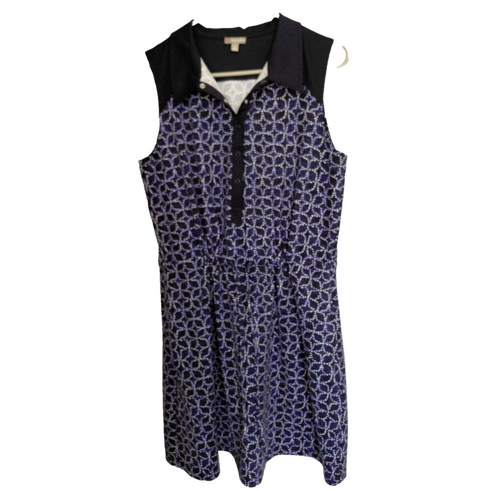 Talbots Sport Dress Womens Sz M Pockets Drawstring Waist Navy Blue